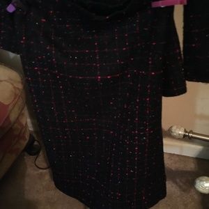 Black with Red Stripe and Metallic Thread Suit
